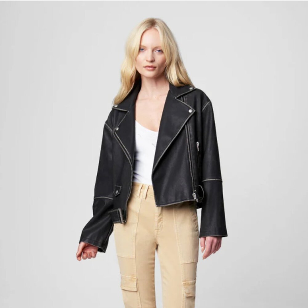 Black Blank NYC Moto Leather Jacket